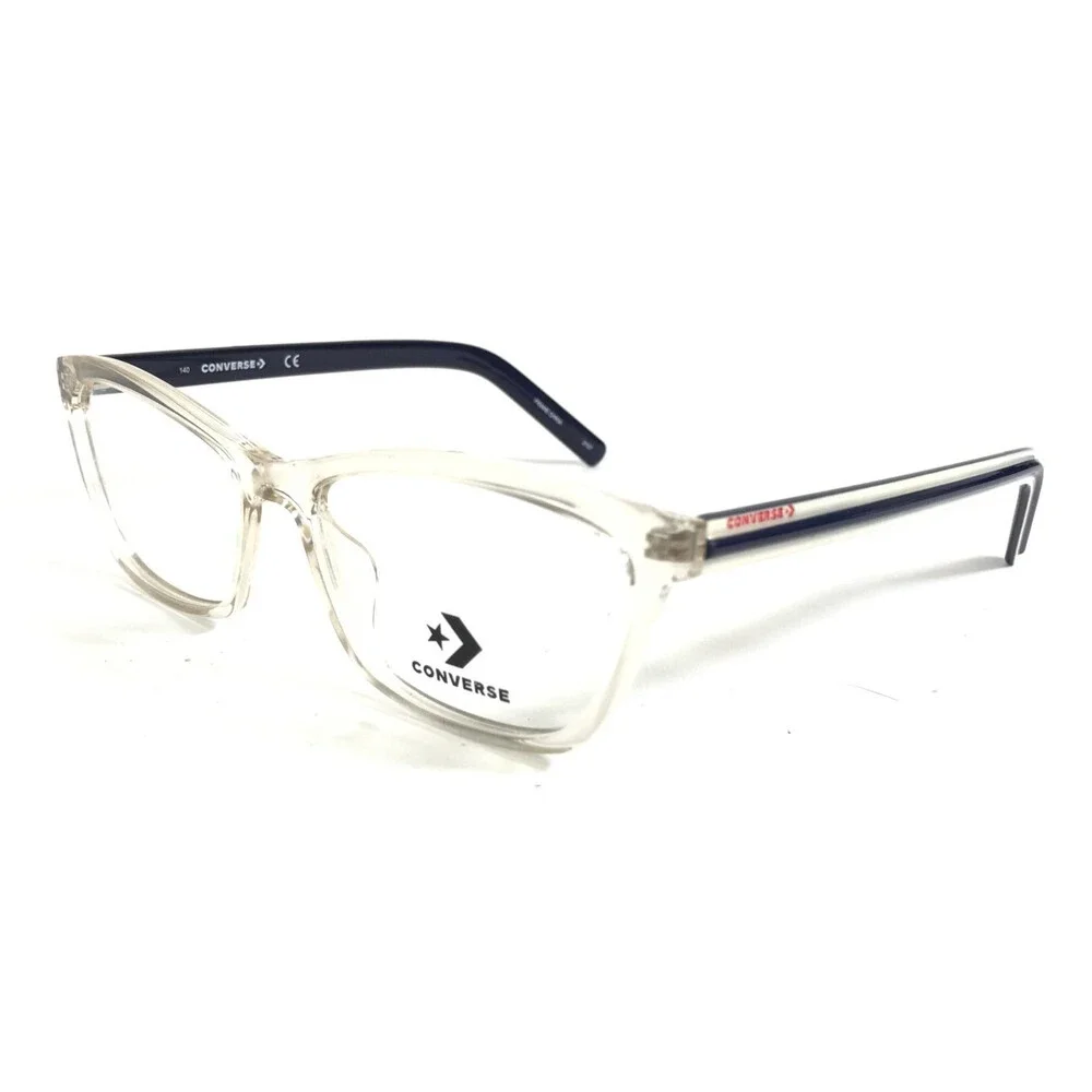 Converse Eyeglasses Frame CV5014 102 Clear White Blue Cat Eye Full Rim 53-16-140